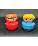Fisher Price Chunky Little People Set of 2 Two Red Blue Freckles Blonde ... - £7.74 GBP