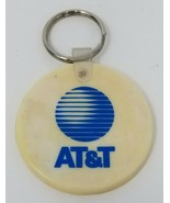 Keychain AT&amp;T Blue Deathstar Logo Circular Flexible Plastic ATT White Vi... - $12.30