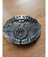 1st Edition Belt Buckle Great State Of RHODE ISLAND Solid Brass Award De... - $38.61