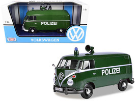 Volkswagen Type 2 (T1) Police Van &quot;Polizei&quot; Dark Green 1/24 Diecast Mode... - $49.94