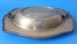 Vintage Silvercraft EPNS Covered Vegetable Dish 2214 Textured Art Nouveau Lady - £56.09 GBP