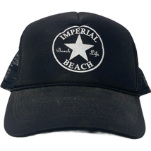 VTG Imperial Beach Cafe Black Mesh Trucker Snapback Hat San Diego Star - £22.72 GBP