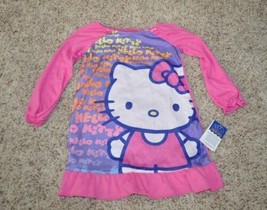 Girls Nightgown Hello Kitty Pink Long Sleeve Ruffled Hem Pajamas-size 4 - £11.59 GBP