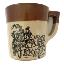 Coffee Mug Crock Holt Howard Horse Drawn Steam Pumper Fire Engine Made in USA - £12.80 GBP