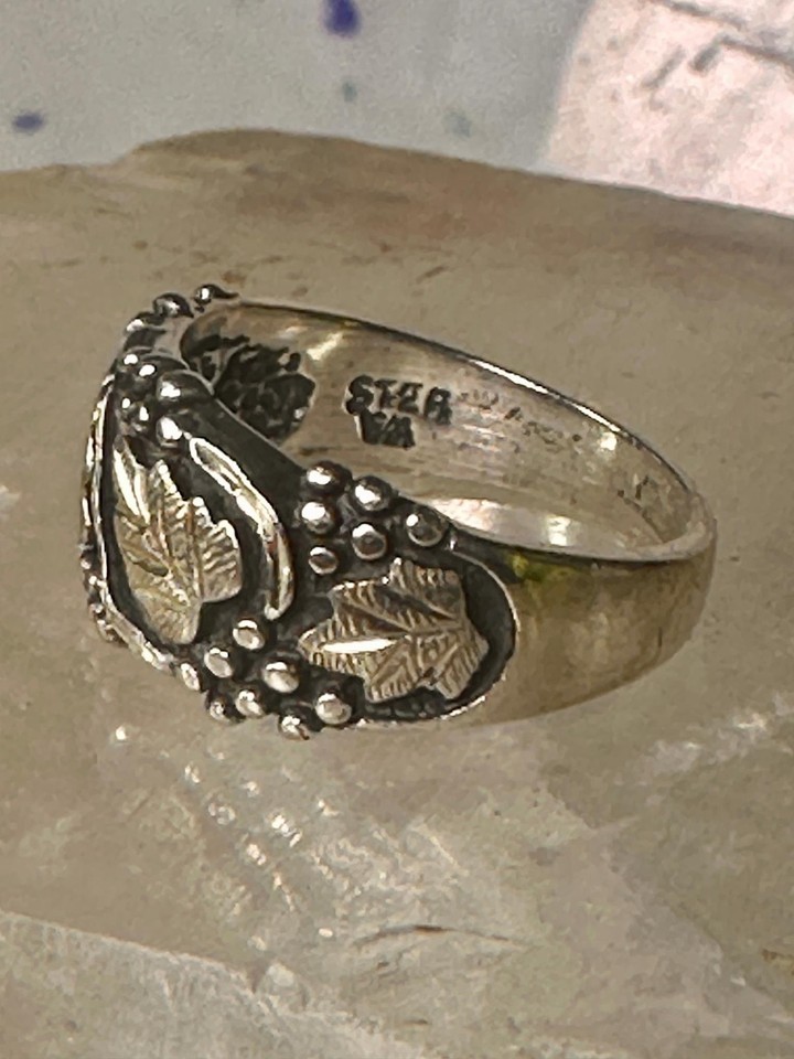 Black Hills Gold ring leaves wedding band size 5 sterling silver women Item image 10