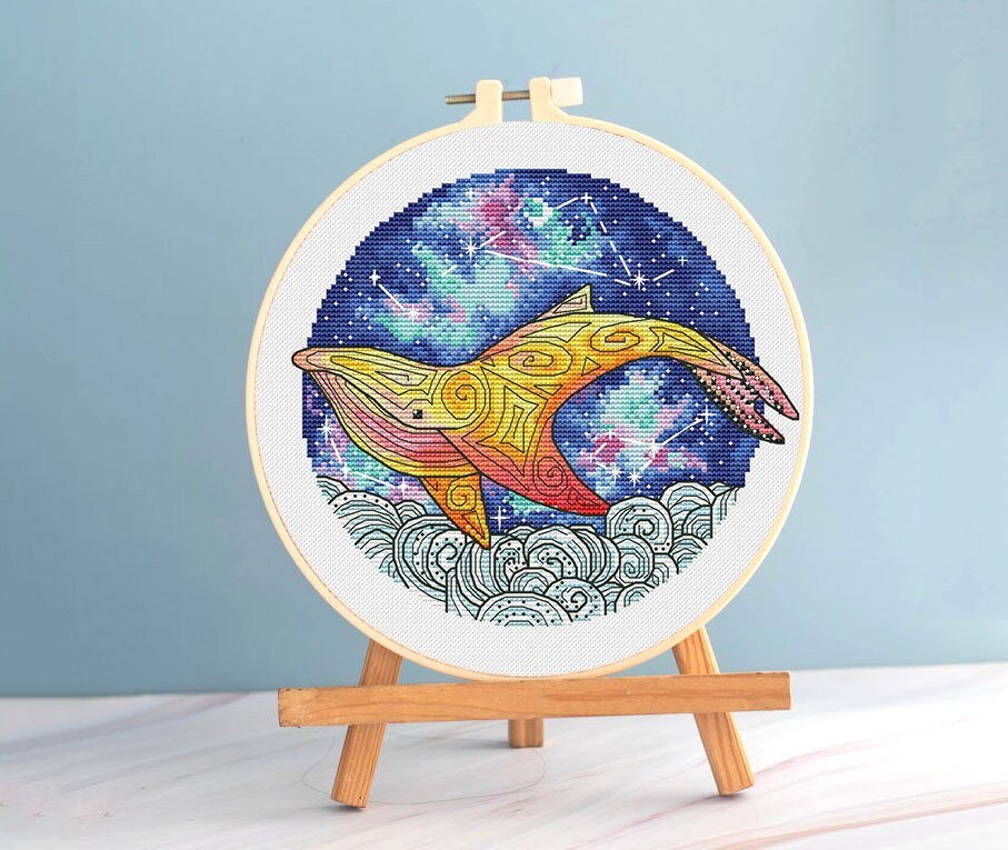 Primary image for Whale cross stitch sky pattern pdf - Fairy cross stitch whale fantasy embroidery