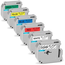 6-Pack Compatible With Brother P Touch M Tape M-231 M-K231 M-K131 431 531 631 73 - £25.35 GBP