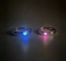 2 Couple Rings  - Set Of 2 Rings - His And Hers - Glow In The Dark - Adjustable - £7.39 GBP