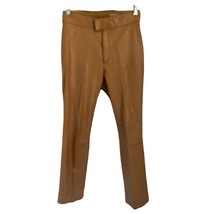 Vintage Rem Gordon Faux Leather Pants Beige Strait Cut Size 4 - $19.79
