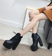 New Women&#39;s Sexy Winter Black Boots Platfrom Boot Women Fashion Shoes Thick High - £57.86 GBP