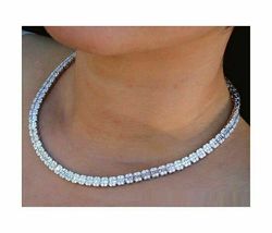16.00 Ct Diamond Womens 20&quot; inch Tennis Chain Necklace 14k White Gold Over - £222.96 GBP
