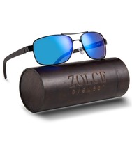 ZOLCE Polarized Wood Sunglasses for Men and Women Driving sunglasses Rectangular - £14.24 GBP