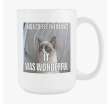 cat coffee mug funny meme 15 ounce  - £17.26 GBP