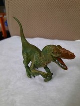 Velociraptor Dinosaur Figure Green Realistic Raptor Replica Jurassic Animal Toy - £4.71 GBP