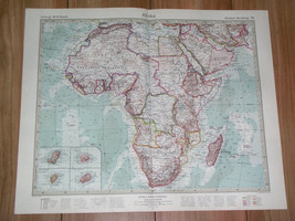 1927 Vintage Map Of Africa / British French Spanish Former German Colonies - £22.52 GBP