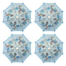 THY COLLECTIBLES Pack of 4 Mini Lace Umbrella Parasols with Sequins - Delicate D - £10.06 GBP