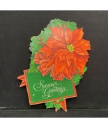 Unbranded Diecut Christmas Room Decoration Seasons Greetings Holiday Vtg... - $24.56 CAD