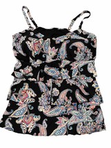 Island Escape Plus Size Printed Tiered Underwire Tankini Top Floral Size 20W - £18.24 GBP