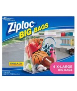 Ziploc Big Bags, Stand &amp; Fill, X-Large, 10 Gallon Size, Box of 4 Bags - £10.18 GBP