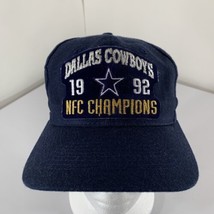 Vtg 1992 Dallas Cowboys NFL NFC Champions Snapback Hat Navy Embroidered Patch - £29.45 GBP