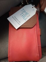 Time and Tru Travel Women&#39;s Red Crossbody Wallet Strap Clutch Pouch Zipper NWT - £8.64 GBP