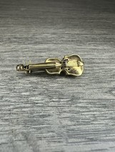 Vintage Gold Plated Violin Pin Brooch 1.1/2 c 0.1/2” 3.71g - £28.83 GBP