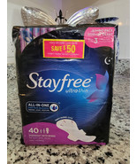 Stayfree Ultra Thin Overnight Pads with Wings, Overnight Absorption - 40... - $52.79 CAD