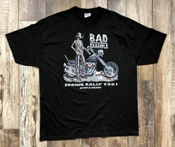 2001 Myrtle Beach Spring Rally Motorcycle T-Shirt Black Hanes - Size XXL - $24.74