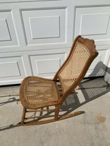Antique ROCKER cane back rocking chair mid century modern  wood - $173.25