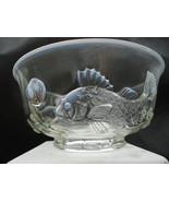 Scarce C1960s Fenton Opalescent Trout Bowl Original Label Mid Century As... - $313.19 CAD