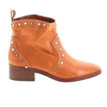 Dolce Vita Light Brown Leather Studded Ankle Boots Booties Block Heel Si... - £51.63 GBP