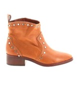 Dolce Vita Light Brown Leather Studded Ankle Boots Booties Block Heel Si... - £51.78 GBP