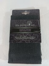 Charcoal Infused Body Wash Cloth Bath Exfoliating Spa Expressions 40&quot; L ... - $8.54