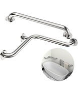 Inside Corner Grab Bar 16X16 Inch + Chrome Knurled Grab Bar 20 Inch, Zepolu - $51.95