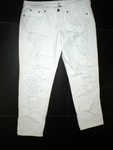 New NWT $248 Designer Carmar Baggy Fit Destroyed White Jeans Womens 28 C... - £191.76 GBP