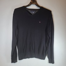 Tommy Hilfiger Sweater Mens XL Sweatshirt Black V Neck - £11.99 GBP