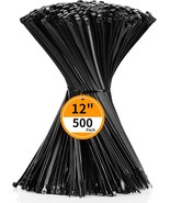 Cable Zip Ties 12 inch 500 Pack Black Zip Ties Heavy Duty 50lbs Tensile ... - £27.92 GBP