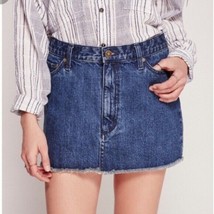 MADEWELL Womens Skirt Denim Mini Jean Raw Hem Stretch Blue Size 28 - $16.31
