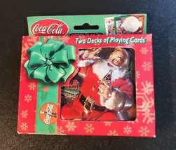 Coca-Cola Collectible Santa Claus Tin - Two Decks of Playing Cards Christmas NEW - £7.43 GBP