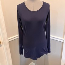 Athleta Womens Size Medium Stratus  Long Sleeve Blue Solid Relaxed thumb... - £8.75 GBP