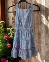 Crewcuts Dress Girls SIZE 12 Blue White Striped Sleeveless Tiered Lined ... - $19.31