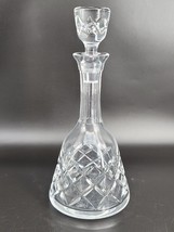 Liquor Decanter 12&quot; with Stopper Heavy 3lb 13oz Clear Cut Crystal Glass RESIDUE - £23.29 GBP