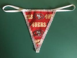 New Red Womens SAN FRANCISCO 49ERS NFL Gstring Thong Lingerie Panties Un... - £14.88 GBP