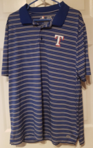 Texas Rangers Shirt Men&#39;s 2XL Blue/White Polo Short Sleeve TX3 Cool MLB Baseball - £12.48 GBP