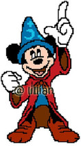 New Mickey Mouse Red Magician Counted Cross Stitch Pattern - £2.33 GBP