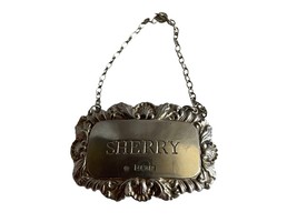 Sterling Silver Decanter Label &quot;Sherry&quot; - Exquisite Birmingham Craftsman... - £30.81 GBP