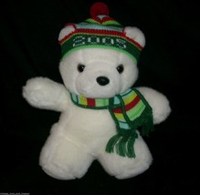 10&quot; 2005 Marshall Fields White Teddy Bear Stuffed Animal Plush Toy W/ Hat Scarf - £17.46 GBP