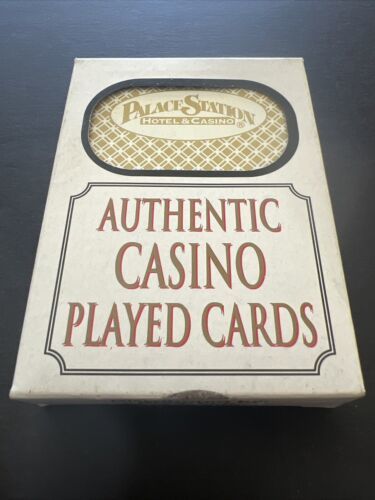 PALACE STATION Gold Casino Las Vegas Deck of Playing Cards + FREE Poker Chip