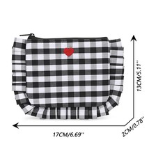 New Fashion Plaid Cosmetic Bags for Women Travel 2023 Small Square Make Up Storg - £46.08 GBP