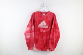 Vintage 90s Adidas Womens Large Spell Out Acid Wash Crewneck Sweatshirt Red - £38.88 GBP